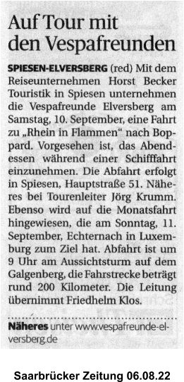 Saarbrücker Zeitung 06.08.22