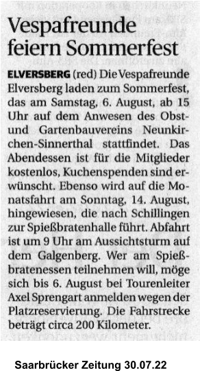 Saarbrücker Zeitung 30.07.22