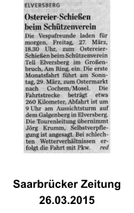 Saarbrücker Zeitung 26.03.2015