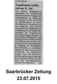 Saarbrücker Zeitung 23.07.2015