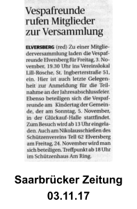 Saarbrücker Zeitung 03.11.17