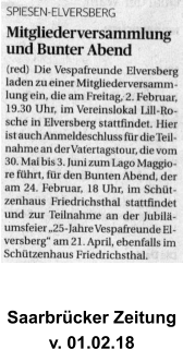 Saarbrücker Zeitung v. 01.02.18